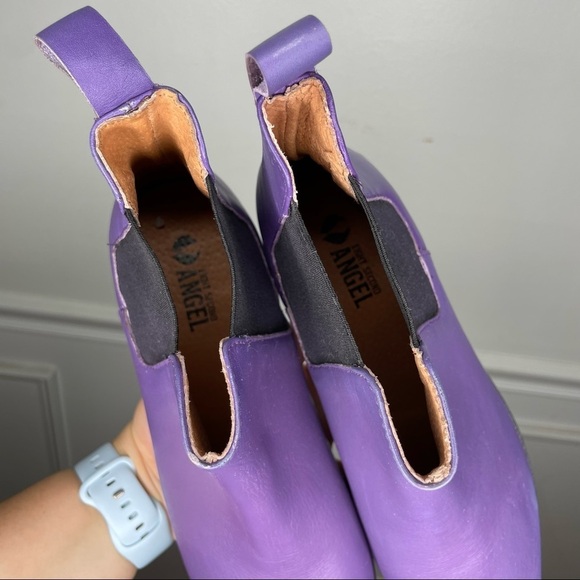 Eight Second Angel Purple Leather Chelsea Boot Womens 7 - Picture 9 of 11